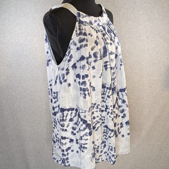 Bellambra Made In Italy 100% Linen Halter Top Blouse Bow Back Tie Dye Tank Top L - Picture 12 of 12